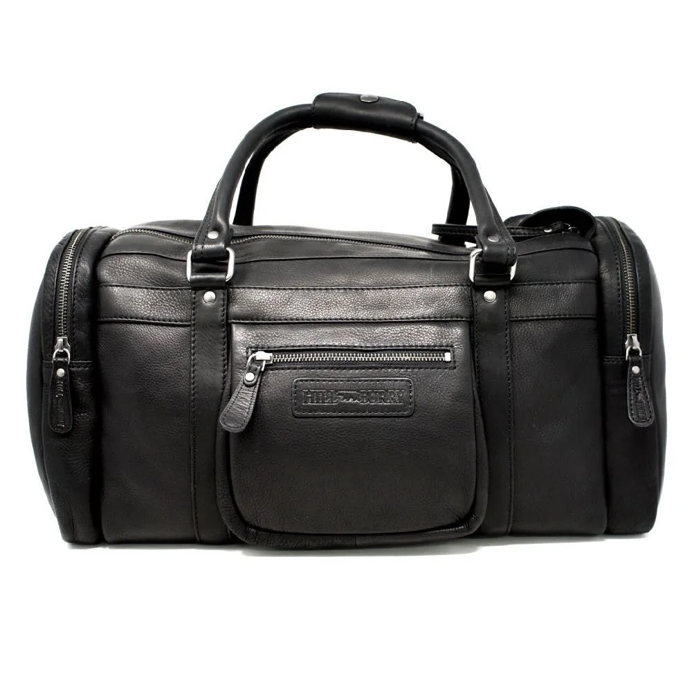 Schwarze Leder-Reisetasche