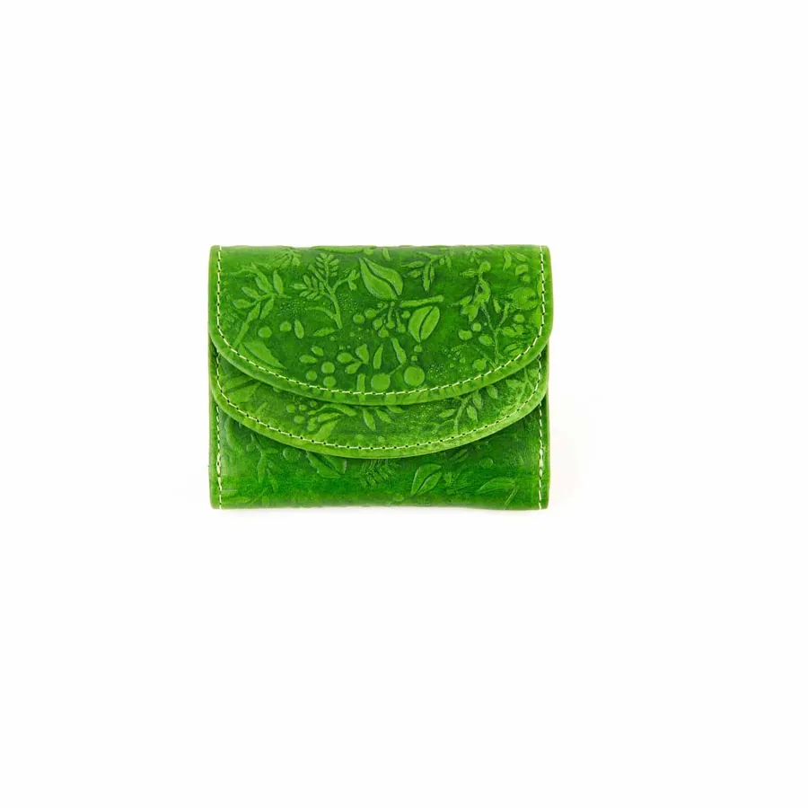 Mini-Geldbörse Floral Grün